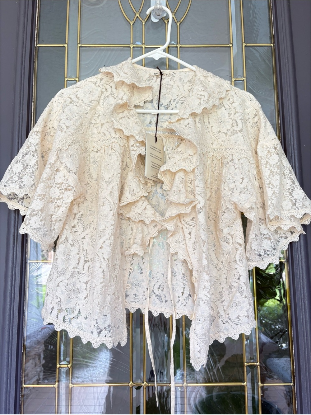 NWT Spell lux Lisbon Blouse XS in vintage cream